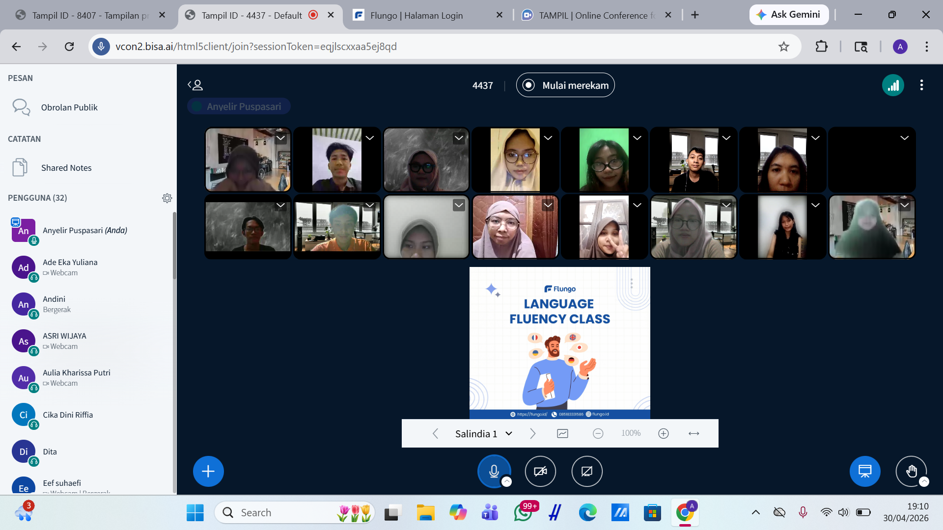 Pembukaan Kegiatan Language Fluency Class Batch 8: Bahasa Mandarin untuk Komunikasi di Tempat Kerja (HSK 1 Level)