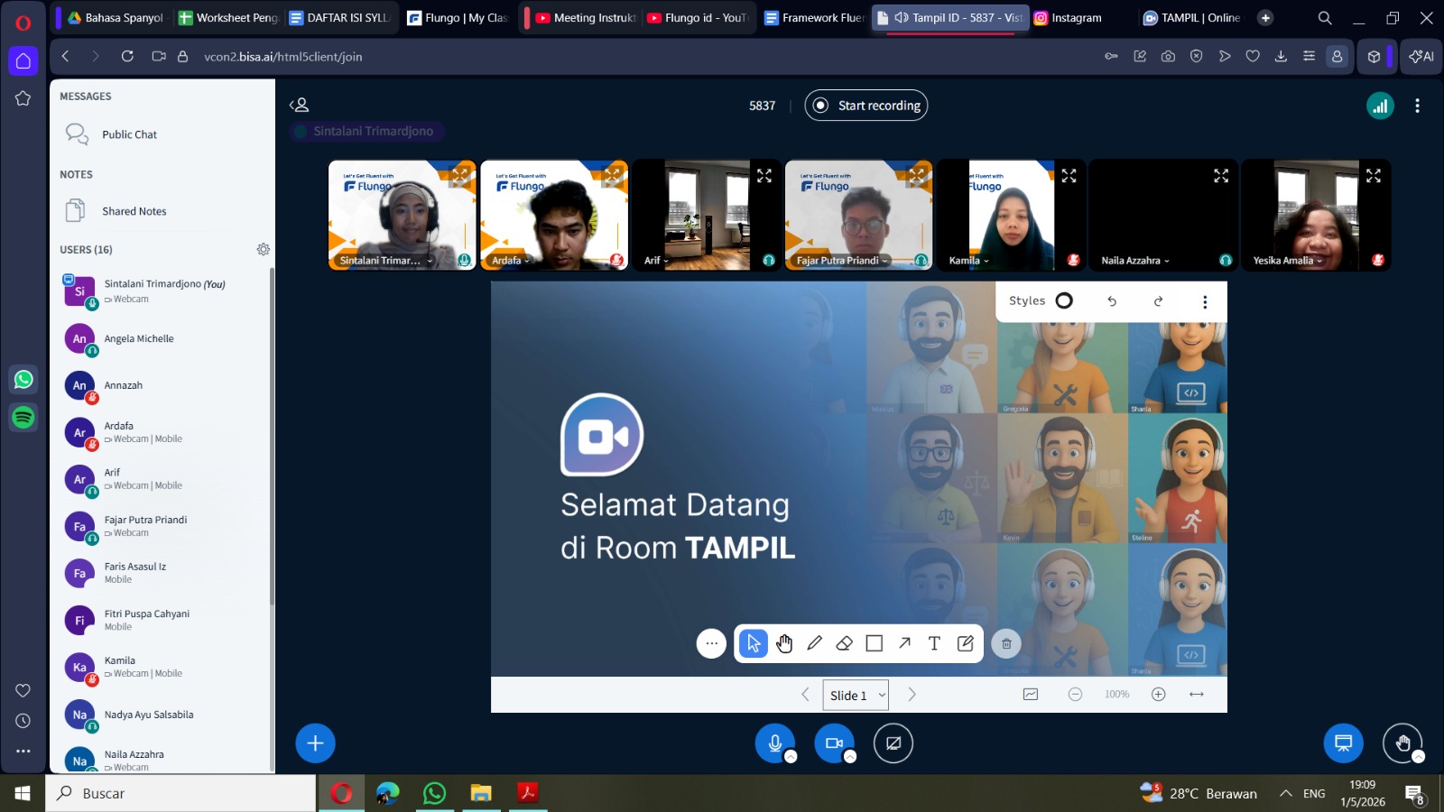 Pembukaan Kegiatan Language Fluency Class Batch 8: Bahasa Spanyol untuk Traveling & Pariwisata