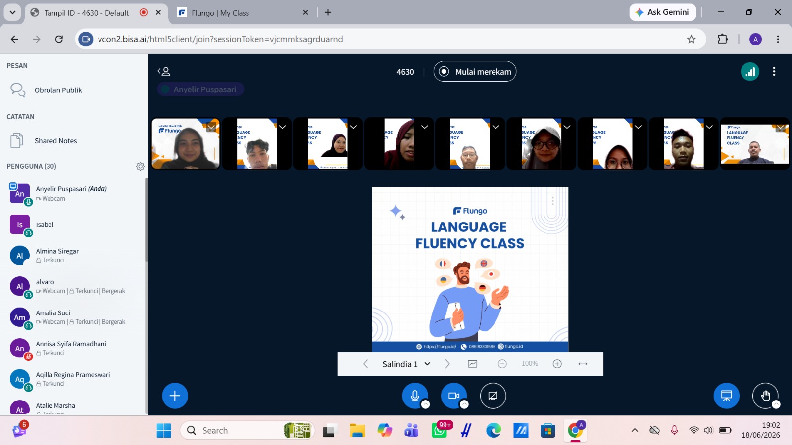 Pembukaan Languange Fluency Class Batch 9: Basic Chinese for Daily & Work (日常与职场汉语课)