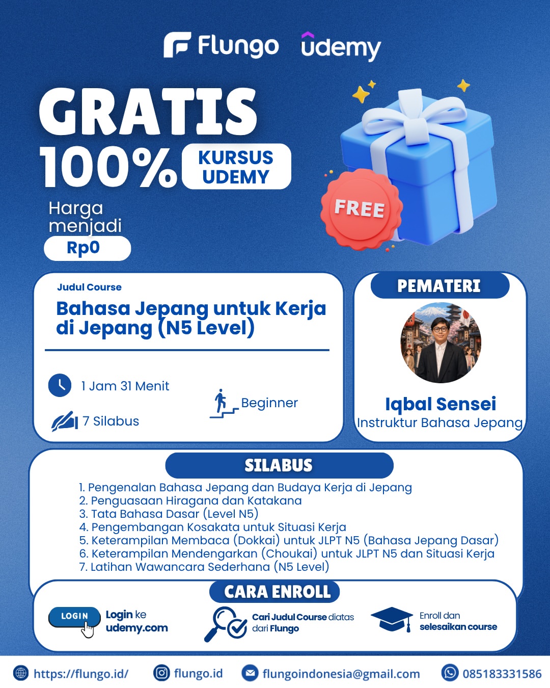 Free Class Udemy - Bahasa Jepang untuk Kerja di Jepang (N5 Level)