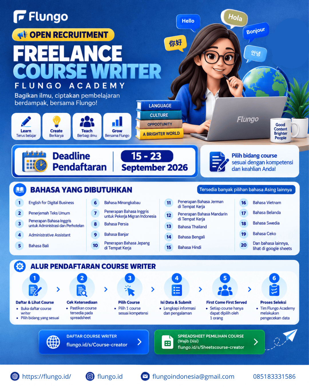 📢 OPEN RECRUITMENT – FREELANCE COURSE WRITER 3