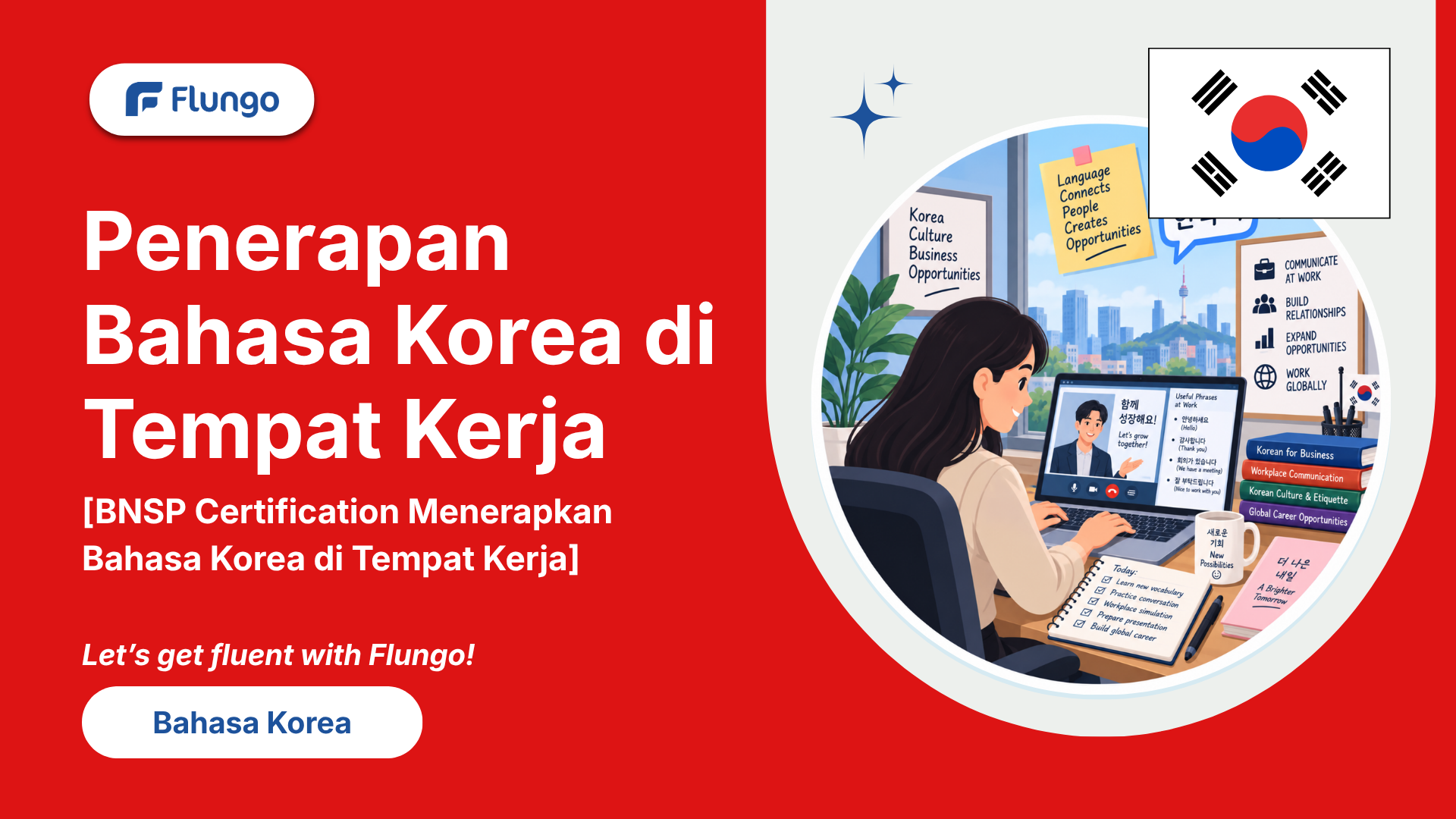 Cover Kursus Penerapan Bahasa Korea di Tempat Kerja [BNSP Certification Menerapkan Bahasa Korea di Tempat Kerja]