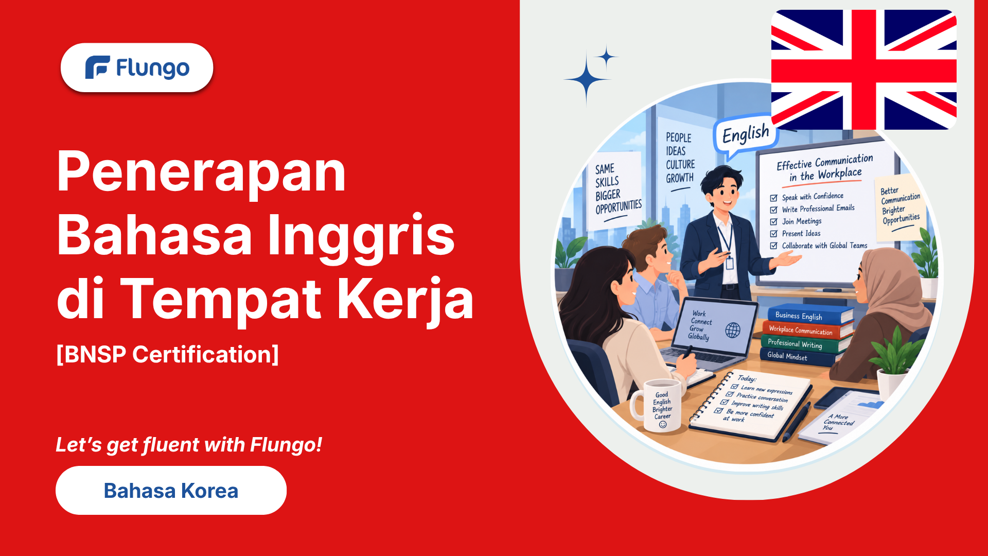 Thumbnail ⁠Penerapan Bahasa Inggris di Tempat Kerja [BNSP Certification Menerapkan Bahasa Inggris di Tempat Kerja]