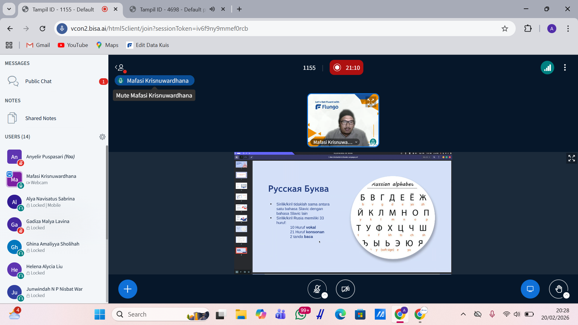 Pembukaan Languange Fluency Class Batch 6: Russian Beginner
