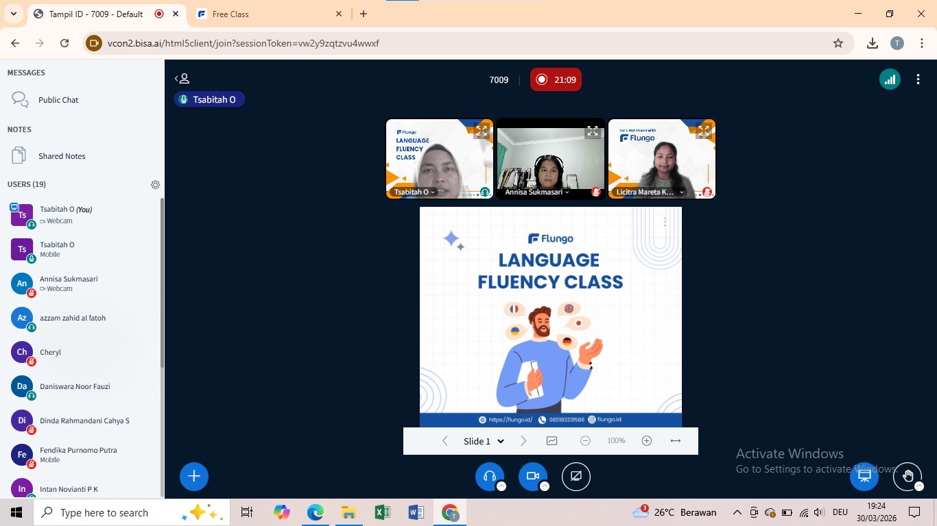 Pembukaan Kegiatan Language Fluency Class Batch 7: Bahasa Jerman Beginner 2