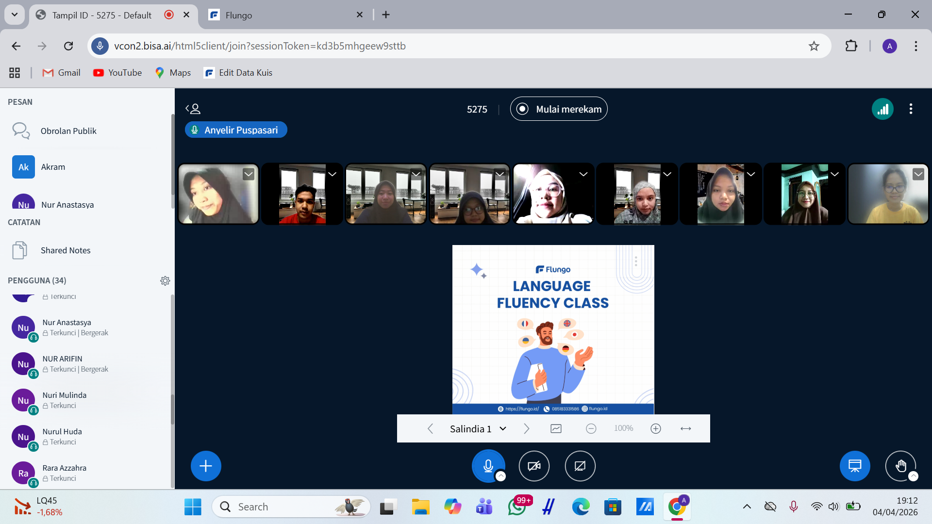 Pembukaan Kegiatan Language Fluency Class Batch 7: Bahasa Mandarin Beginner
