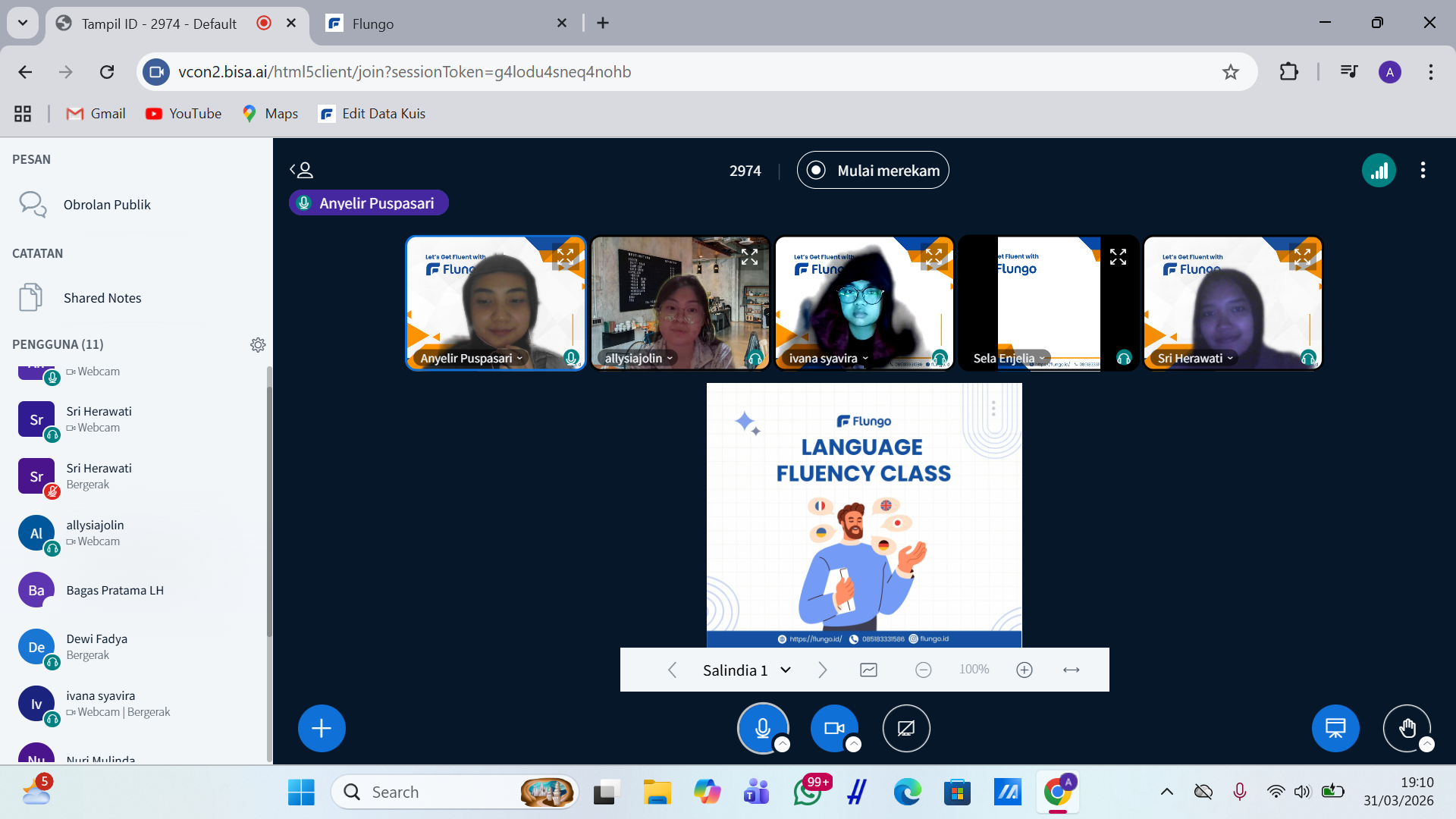 Pembukaan Kegiatan Language Fluency Class Batch 7: Bahasa Prancis Beginner