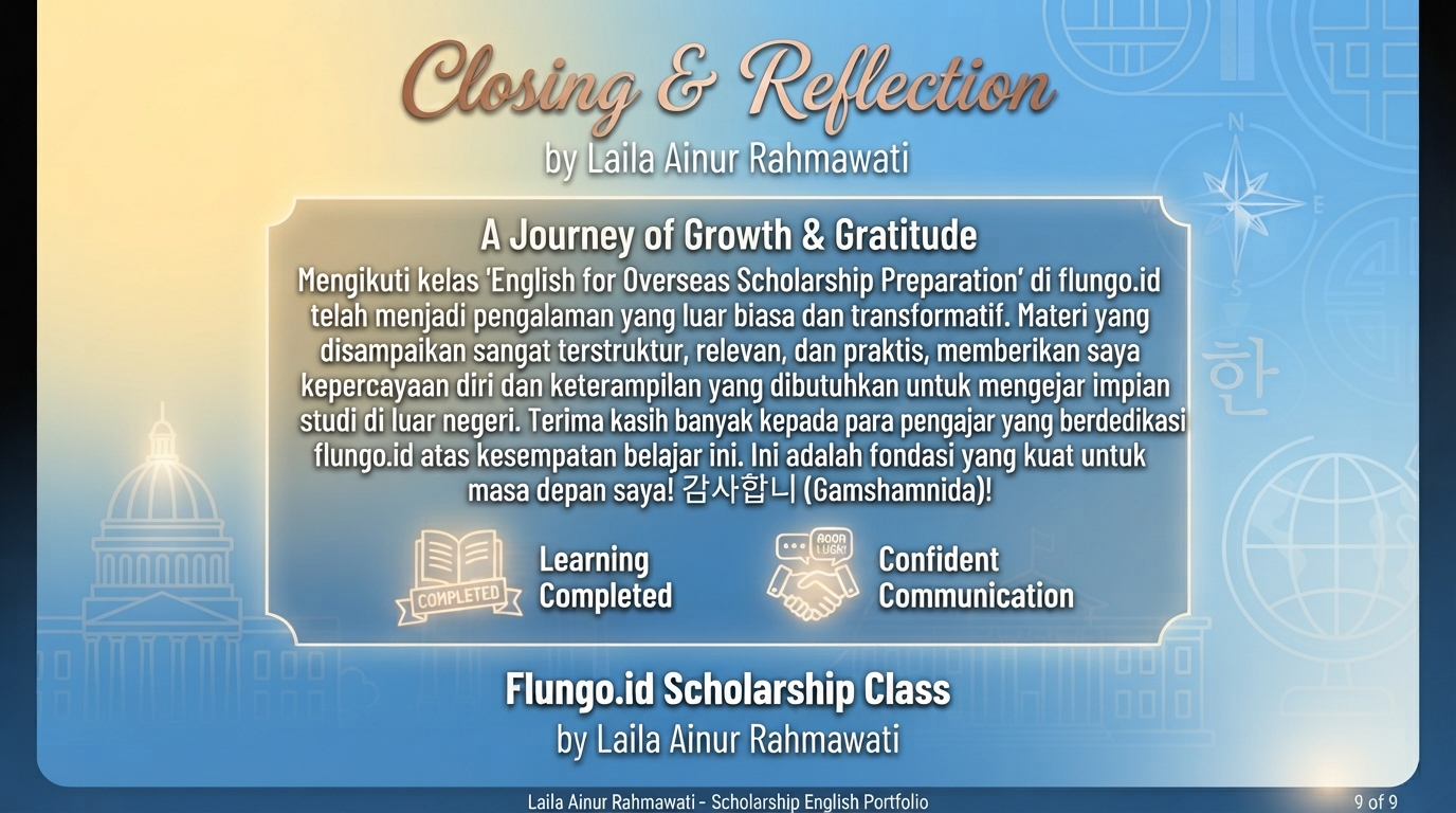 English for Study Abroad Scholarship Preparation L