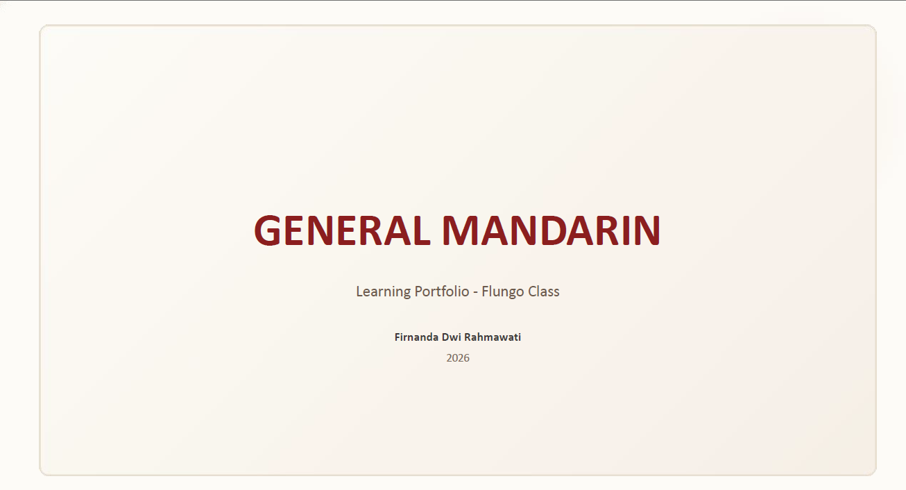 General Mandarin Learning Portfolio