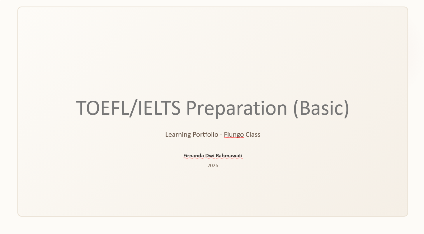 Portofolio Persiapan TOEFL/IELTS