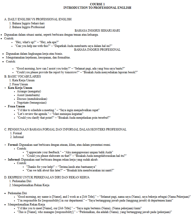 Professional English Communication