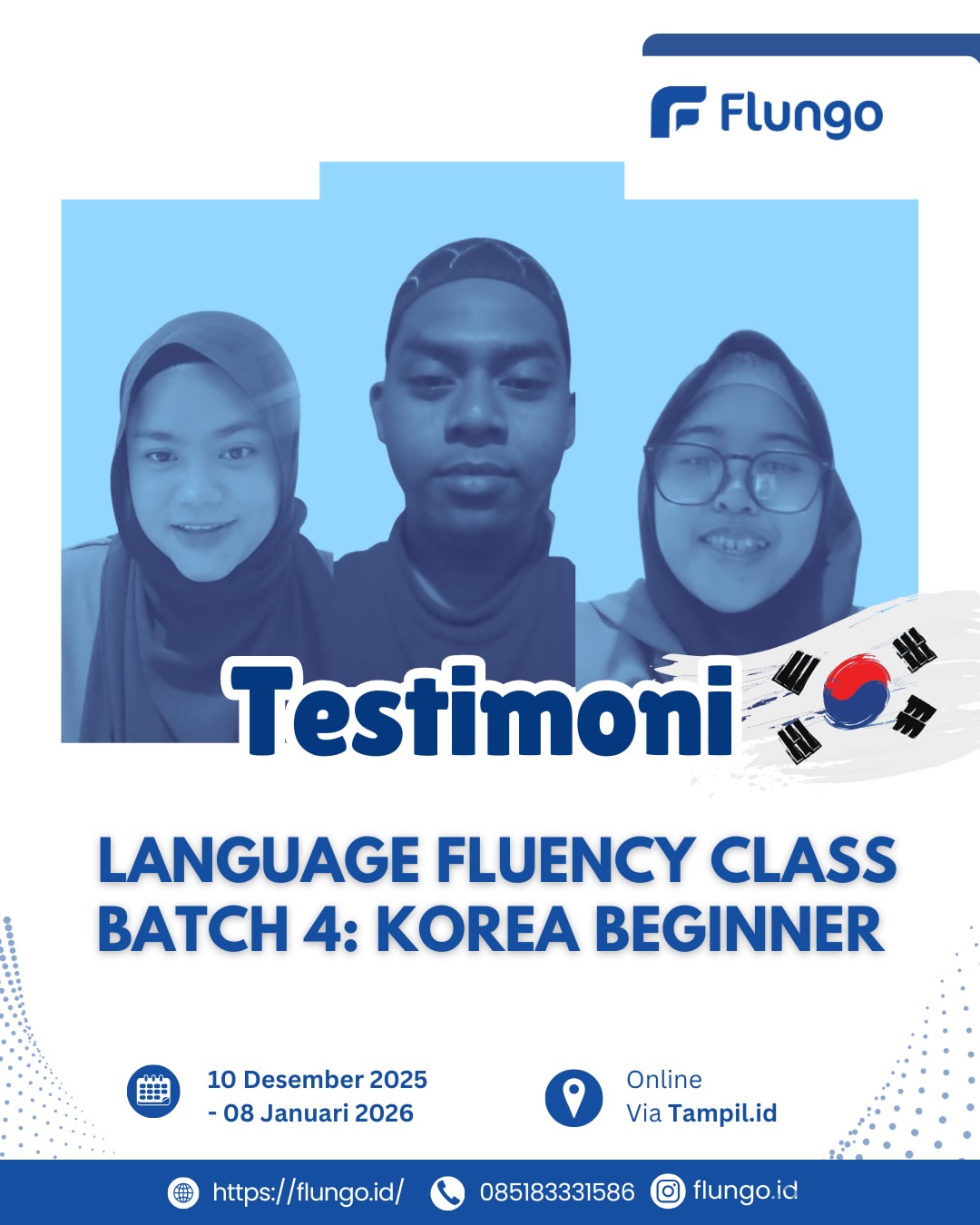 Cover Testimoni Testimoni Language Fluency Class Batch 4: Korea Beginner