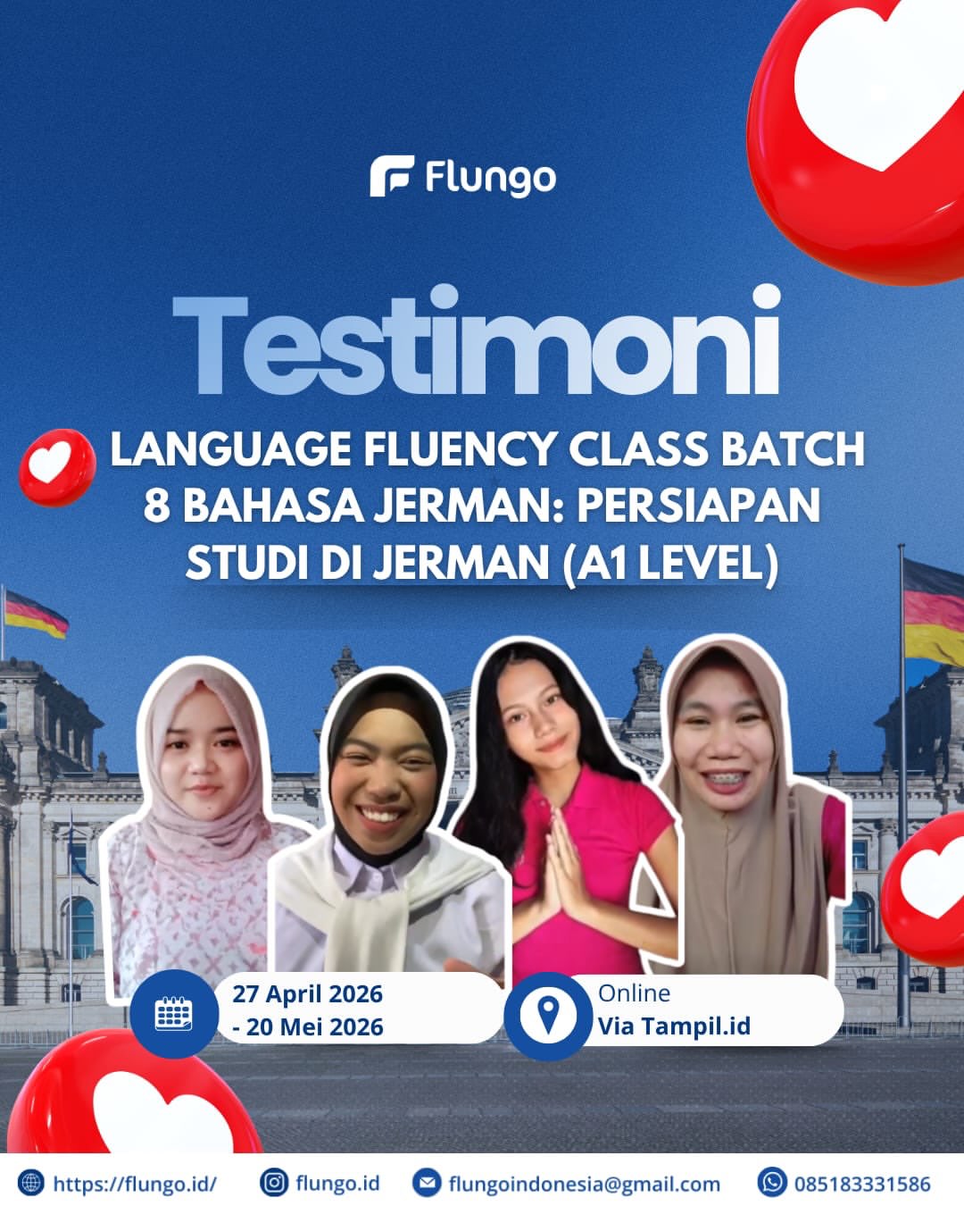 Testimoni Peserta Language Fluency Class Batch 8 Bahasa Jerman